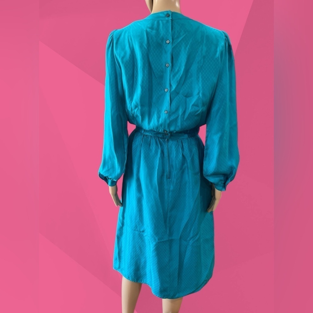 Silk secretary career style disco dress-10 vintage 80’s - Picture 6 of 10